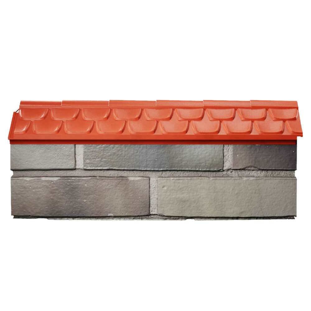 Парапет Zking Эльбрус Красный с посадкой на 0.5 кирпича (130мм)